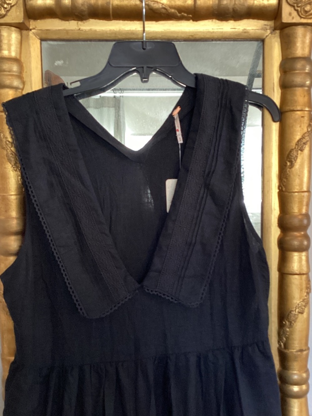 Free People black v neck , wide collar, wide leg one piece.  Awesome!